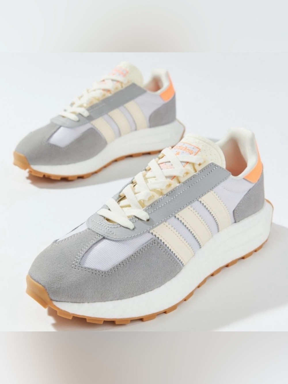 adidas Retropy E5 GW6777 Boost Sneakers Gray Orange Gum Sole Men’s 8 Women’s 9